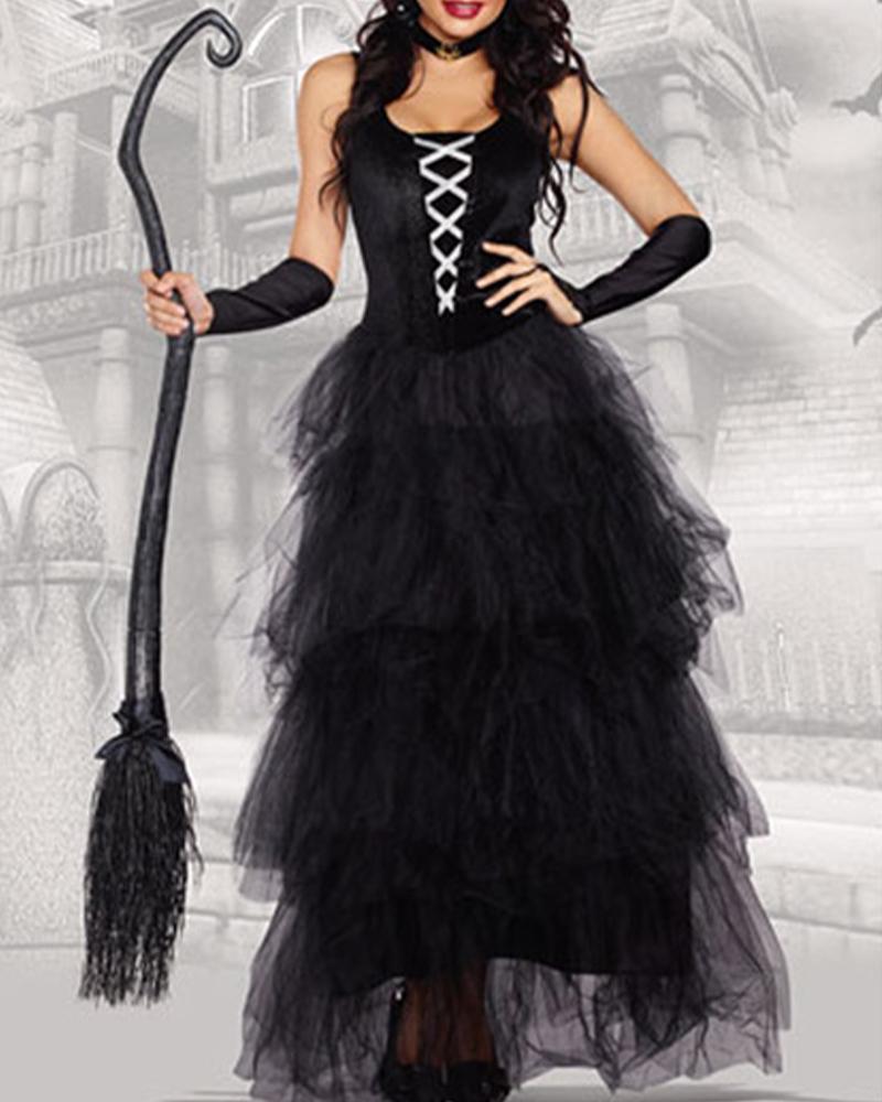 Witch Costume Set Carnival Party Game Cosplay Dress