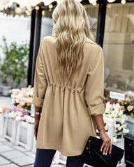 Casual Drawstring Cardigan Jacket Outerwear