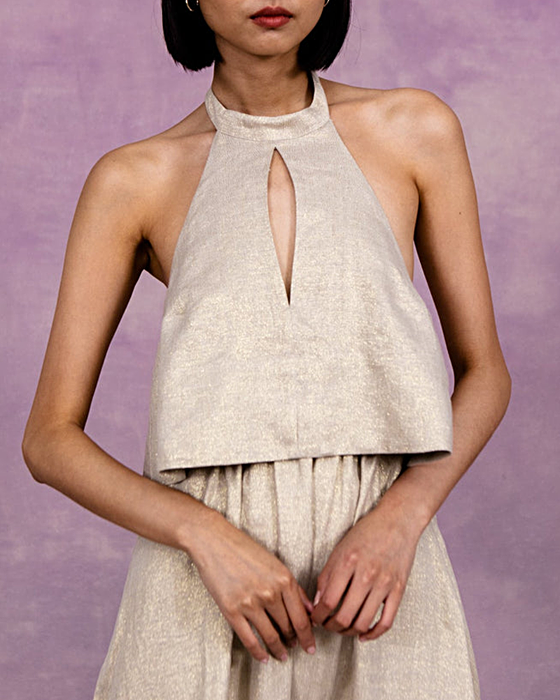 Two Piece Outfits Sleeveless Crop Tops Elastic Waist Skirt Sets