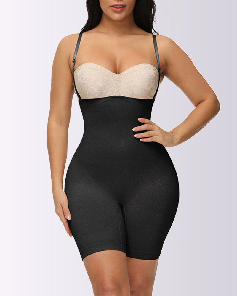 Tummy Control Pants Suspenders One-Piece Butt Lifting Boxer Shaping Shapewear