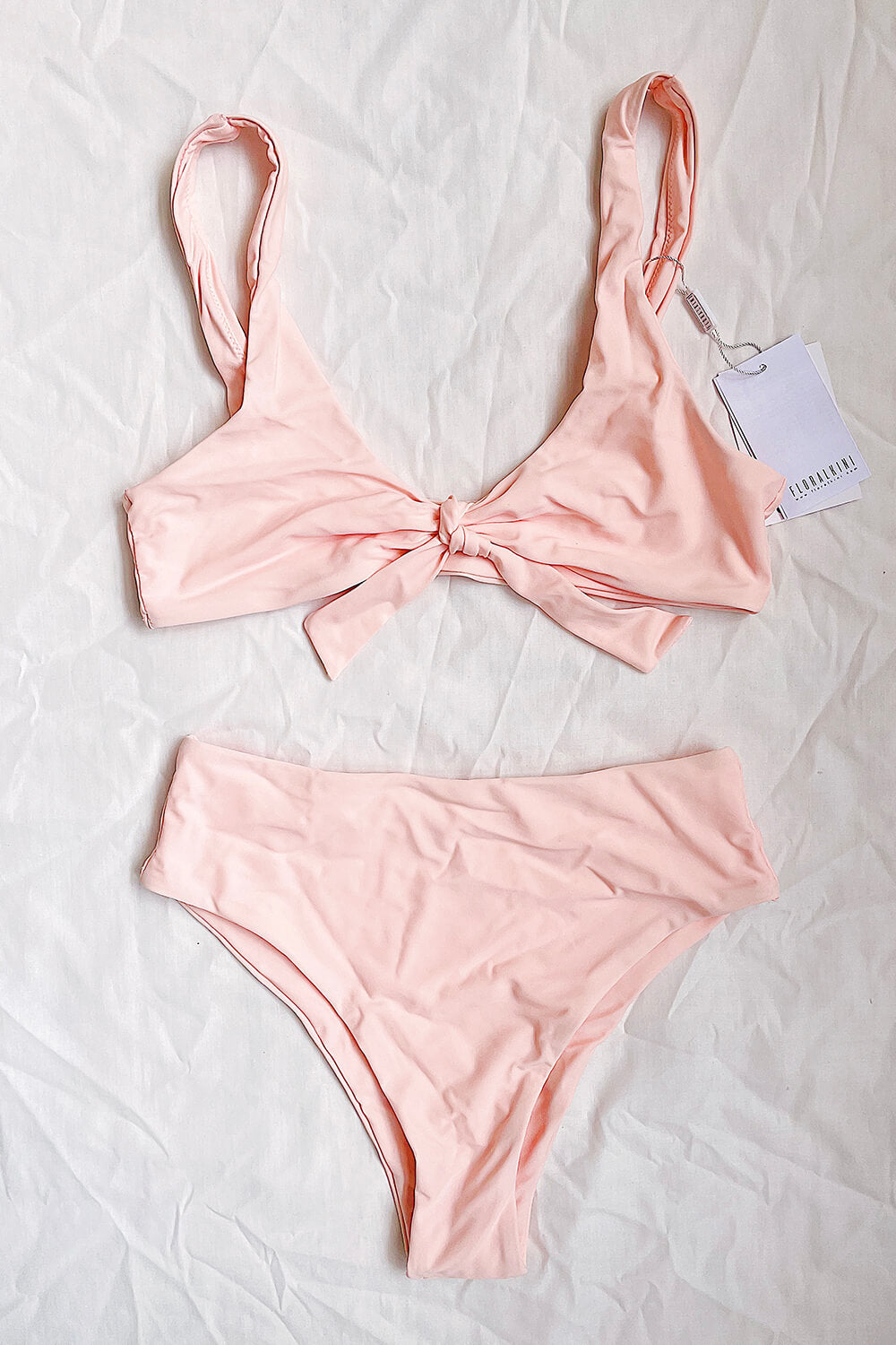 Pink Knot Front Bikini Top