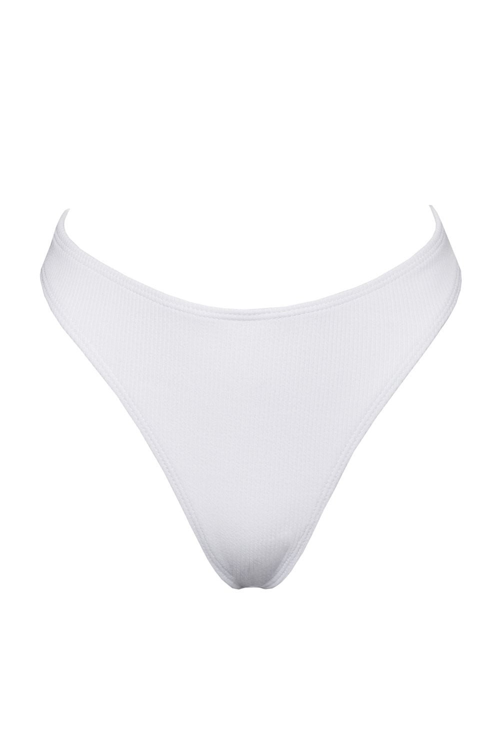 White Ribbed Bikini Bottoms