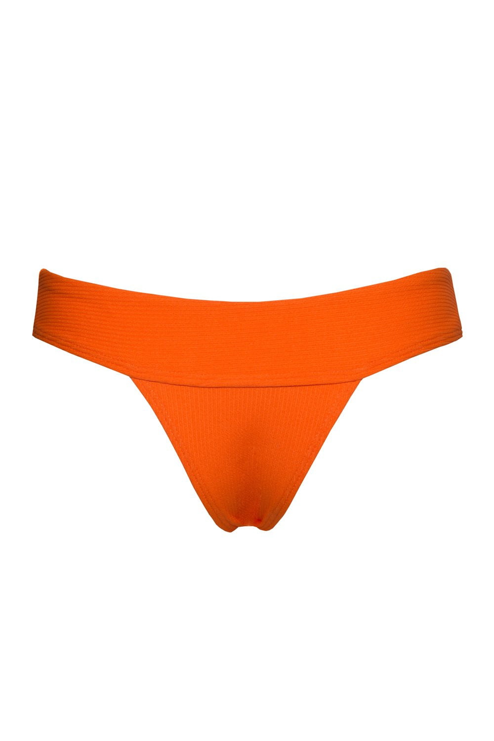 Orange Ribbed Bikini Bottoms