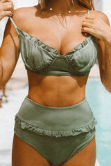 Sage Underwire Ruched Bralette Bikini Top