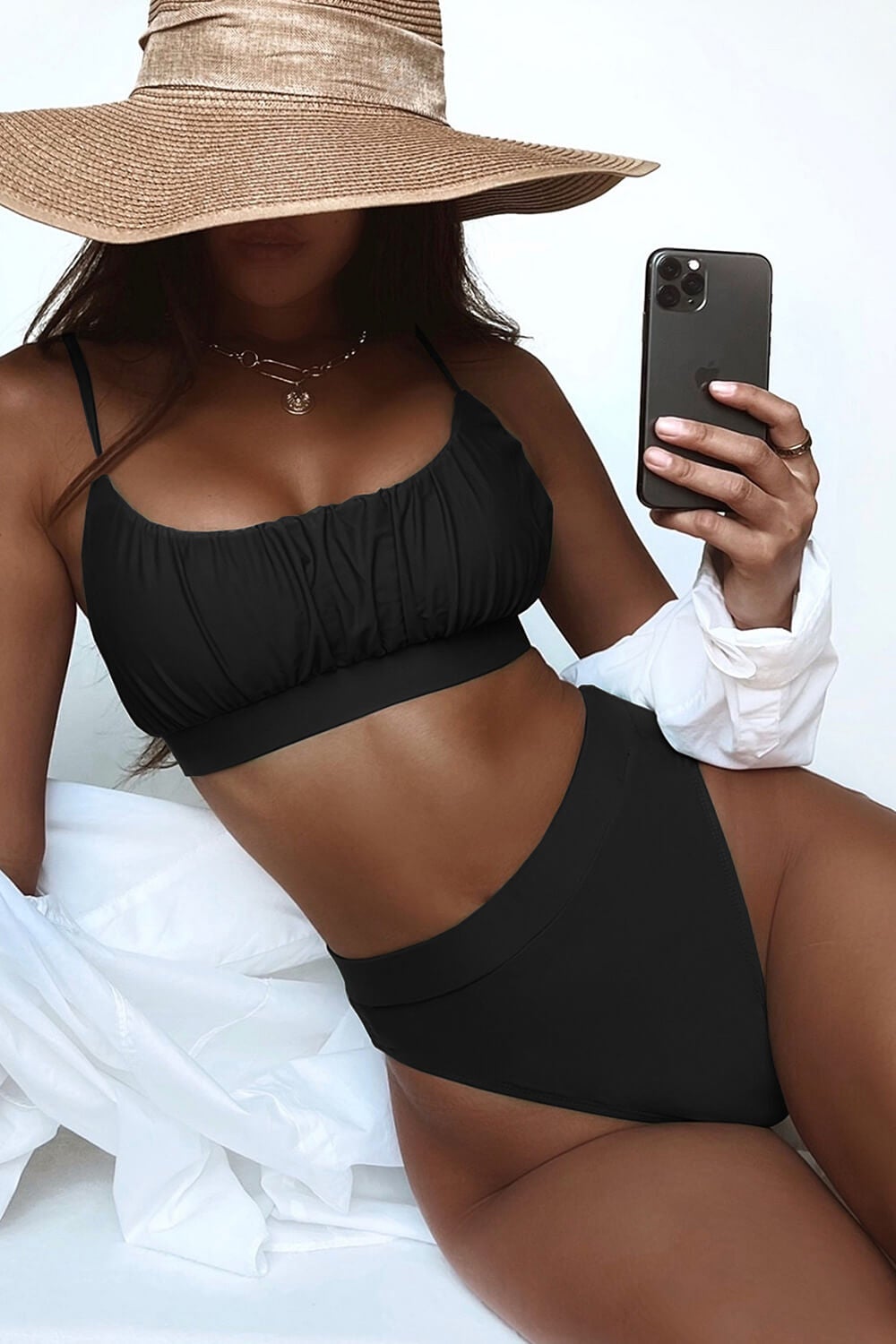 Black High Waisted Bikini Bottoms