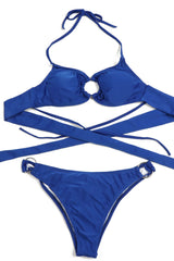 Blue O-Ring Bikini Bottoms