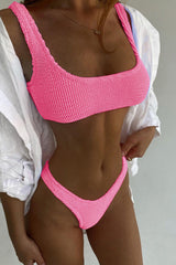 Hot Pink High Leg Bikini Bottoms