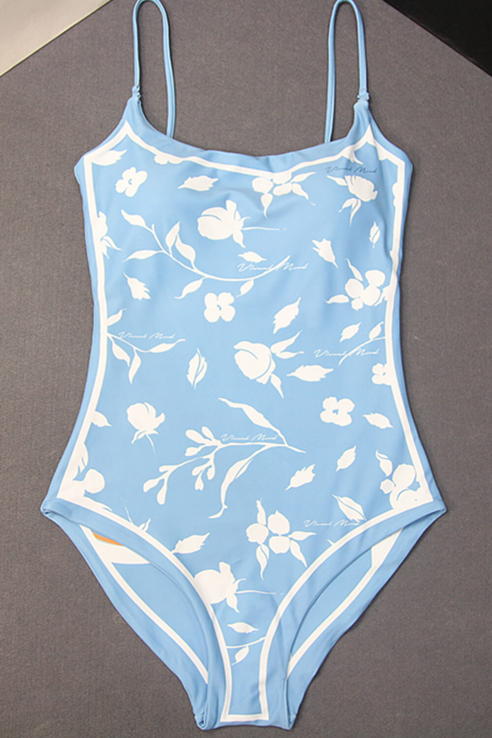 Vintage Floral Print Reversible Tie-Shoulder One Piece Swimsuit