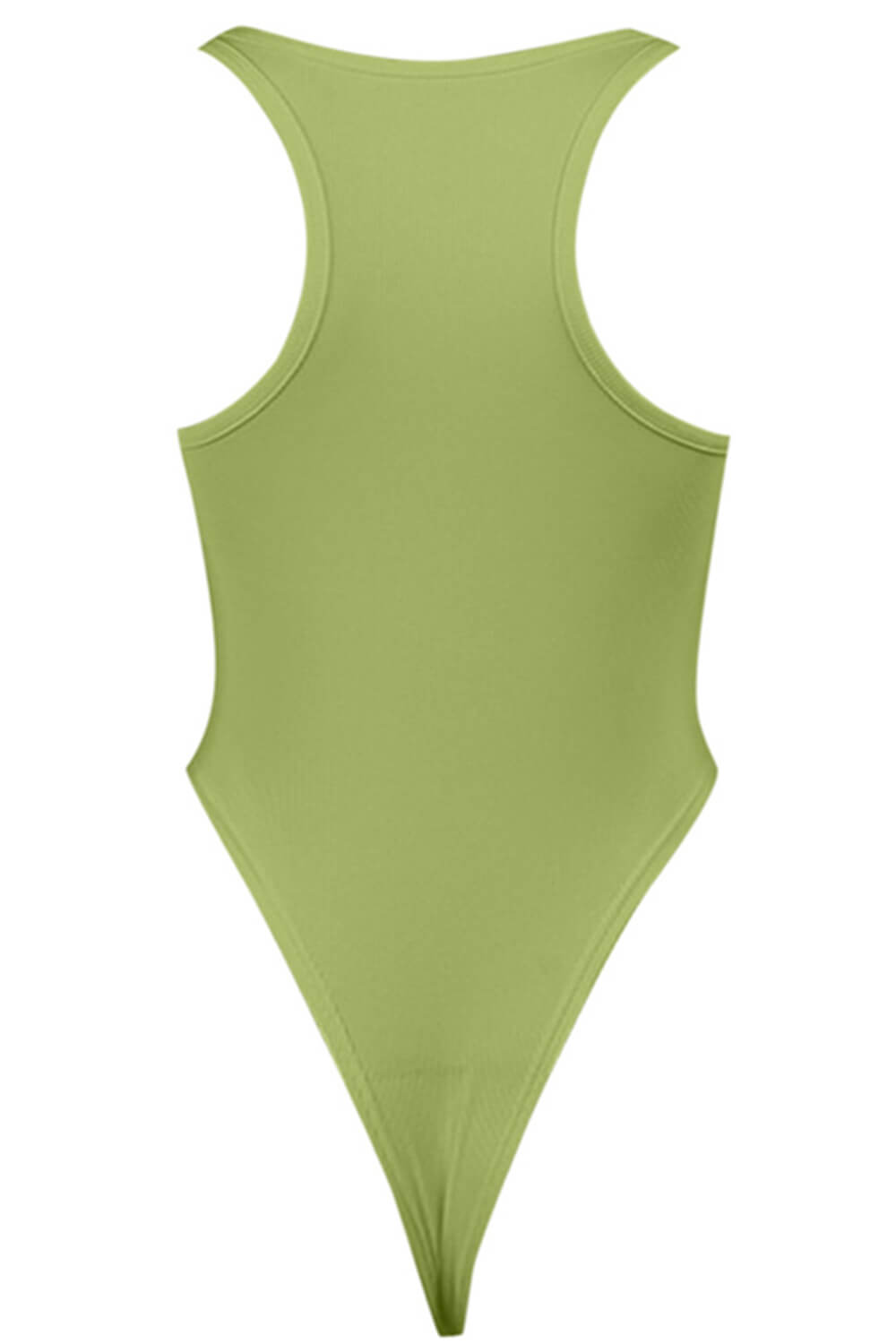 Ribbed Scoop Neck High-Leg One Piece Swimsuit - White/Black/Avacado/Nude