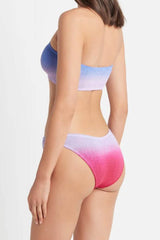 Multicolor Crinkle Ombre Bandeau Bikini Set