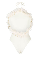 3D-Petal Halterneck One Piece Swimsuit
