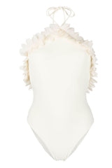 3D-Petal Halterneck One Piece Swimsuit