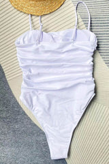 Rosette Bustier One Piece Swimsuit - White
