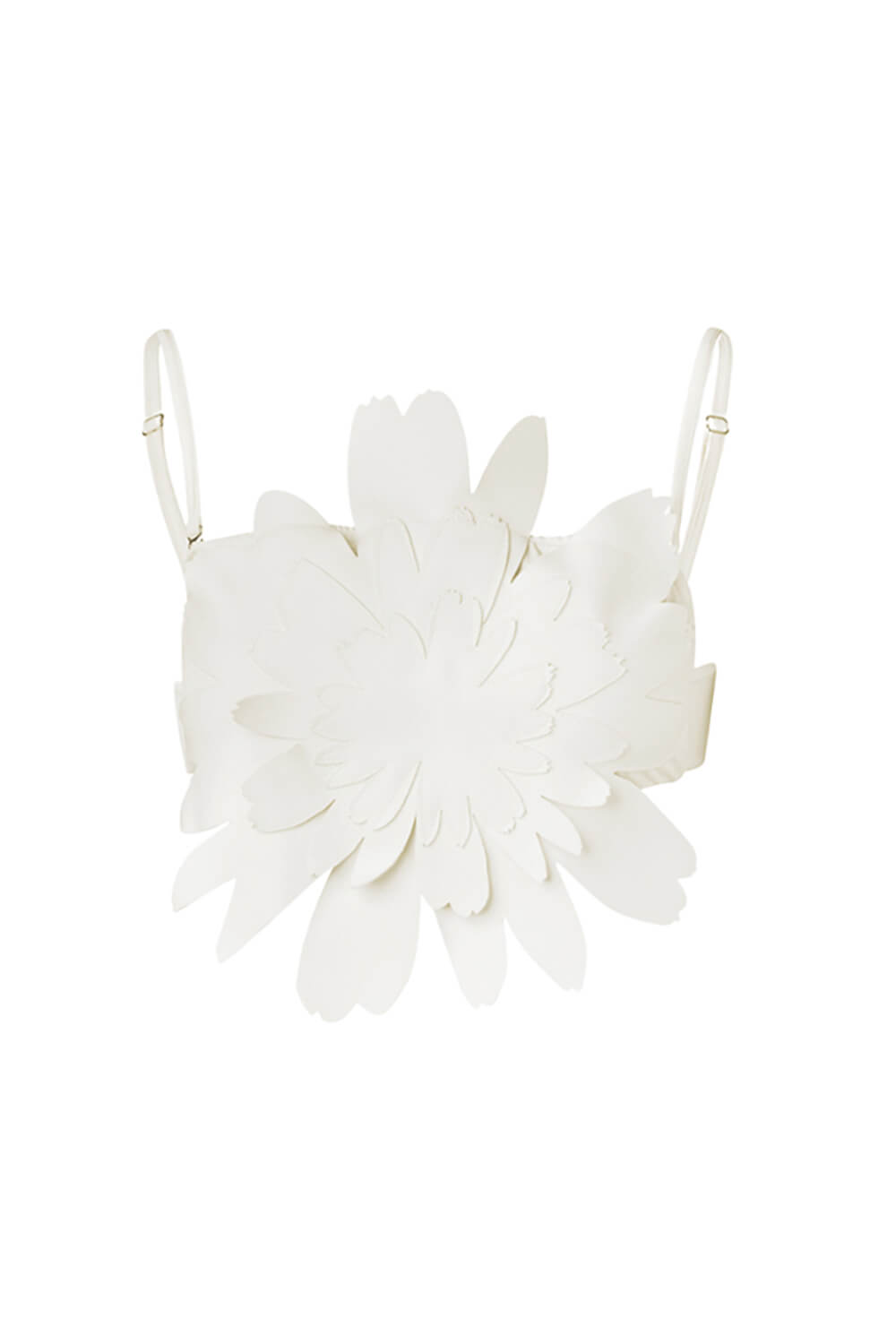 Floral-Shaped Bandeau High-Waisted Bikini Set - White