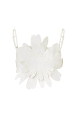 Floral-Shaped Bandeau High-Waisted Bikini Set - White