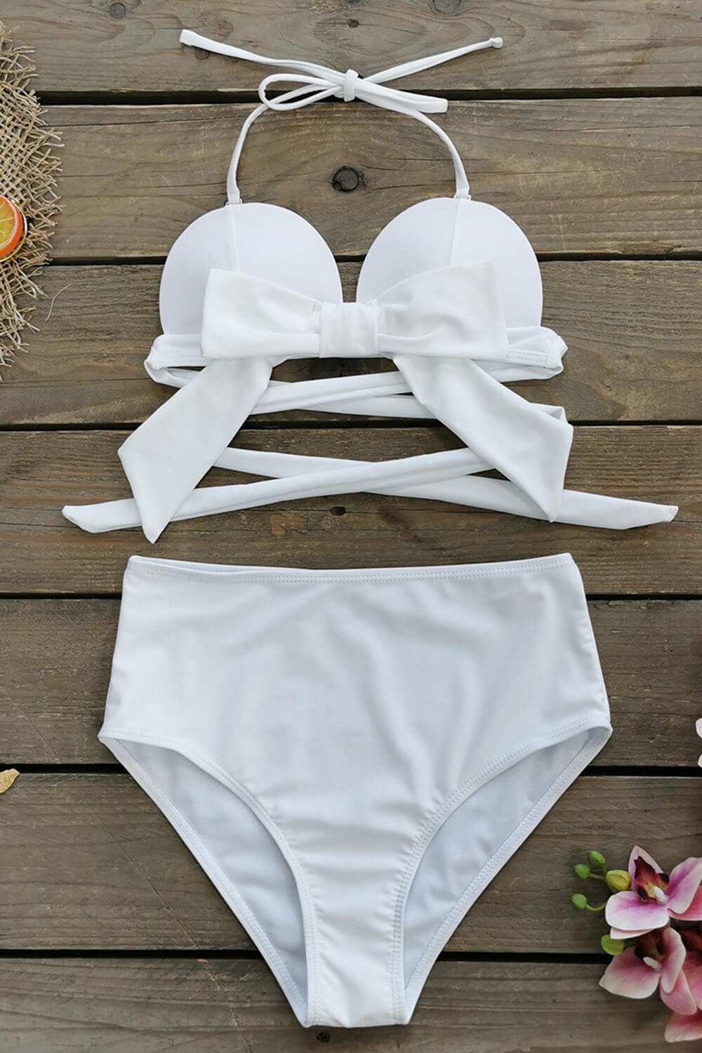 Hearts Strapless High-Waisted Bikini Set