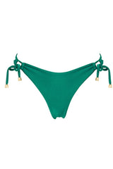 Drawstring Bralette Lace Up Tie Side Bikini Set - Green