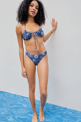 Star & Moon Tie Front Halter Underwire High-Cut Bikini Set