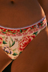 Floral Print Twist Front Low Rise Bikini Set