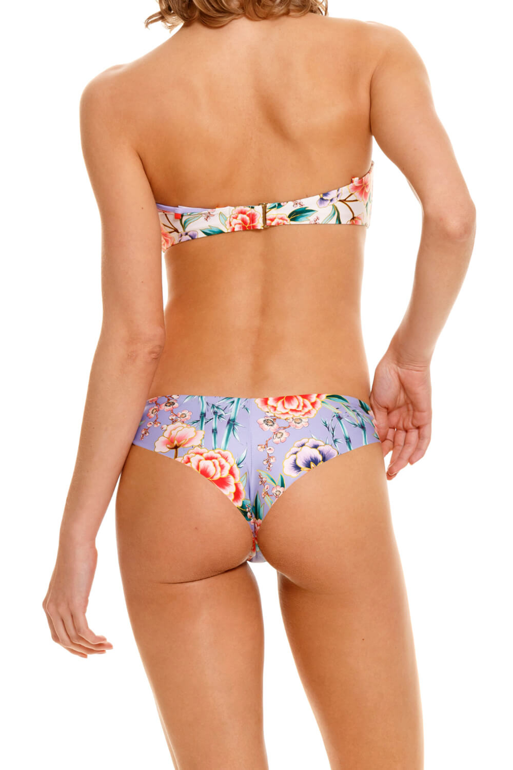 Floral Print Twist Front Low Rise Bikini Set
