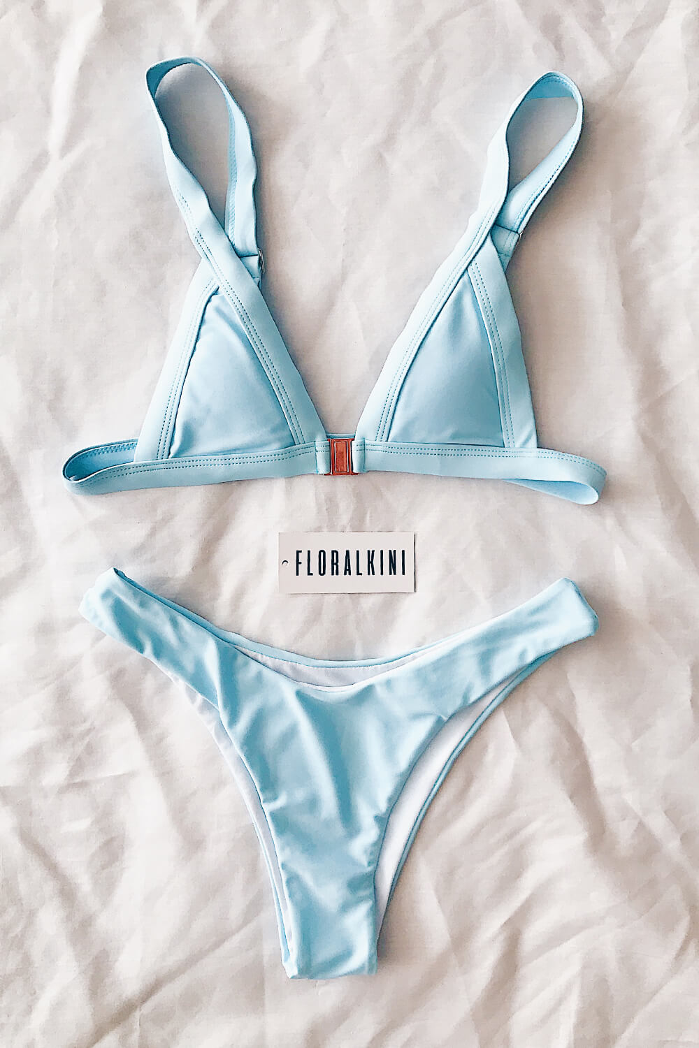 Light Blue V Cut Bikini Bottoms