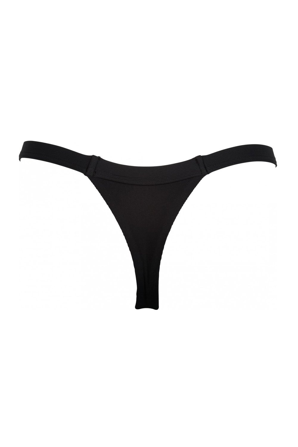 Black Side Knotted Thong Bikini Bottom